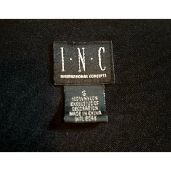 INC INTERNATIONAL CONCEPTS BLACK LONG SHEER SLEEVE RHINESTONE SEQUIN DETAIL TOP - Picture 6 of 6